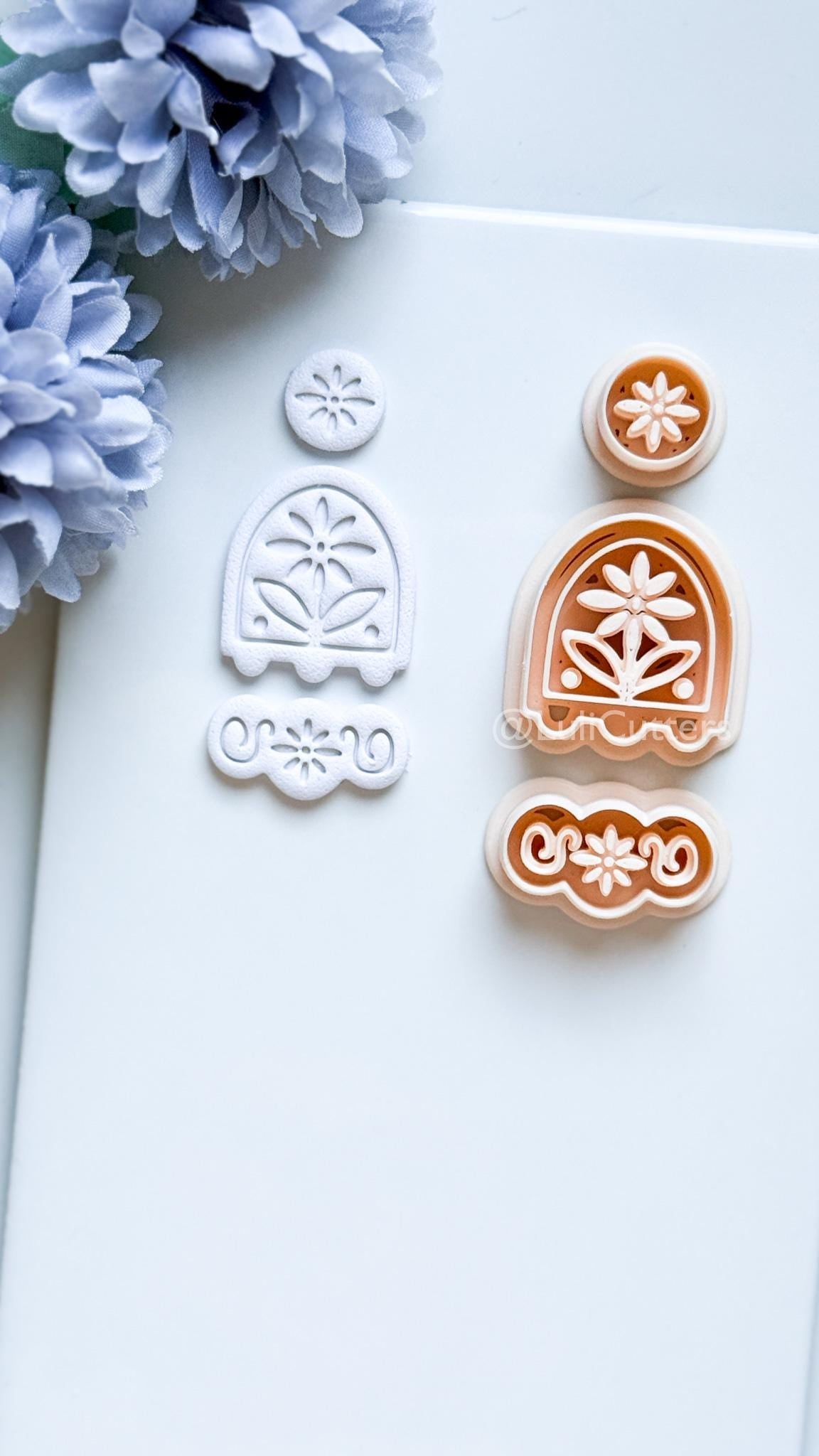 Sora Polymer Clay Cutter: Floral Arch Design for Earrings