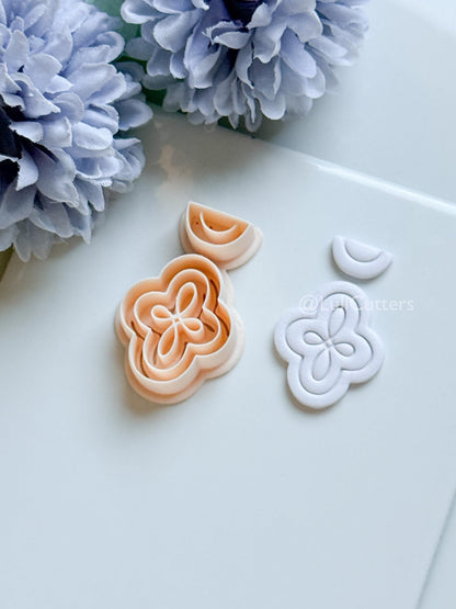 Vale Crest Polymer Clay Cutter: Ornate Clover Shape for Earrings