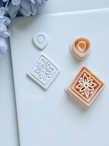 Sena Tile Polymer Clay Cutter: Floral Tile Design for Earrings