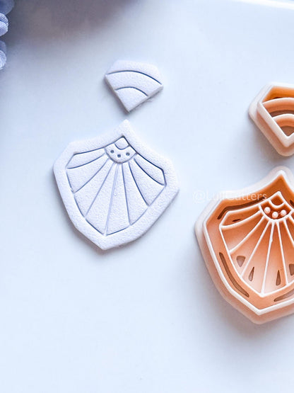 Ray Moss Polymer Clay Cutter: Fan Ray Design for Earrings