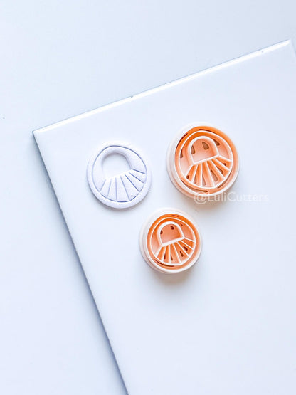 Ribbed Oval Polymer Clay Cutter: Arched Rib Design for Earrings