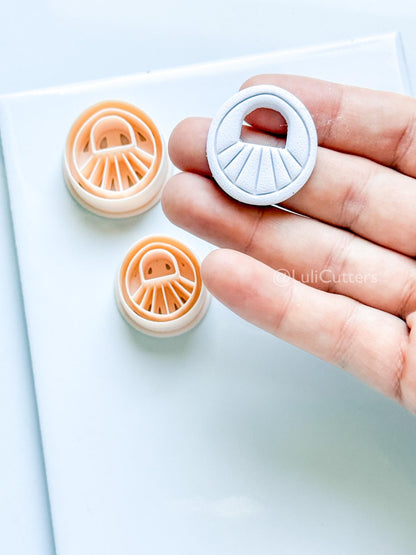 Ribbed Oval Polymer Clay Cutter: Arched Rib Design for Earrings