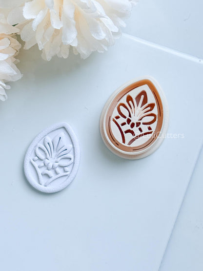 Tearlo Polymer Clay Cutter: Ornate Teardrop Shape for Earrings