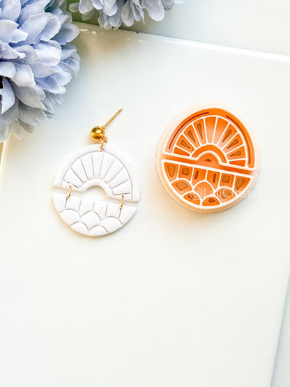 Solenne Ray Polymer Clay Cutter: Split Sunray Design for Earrings