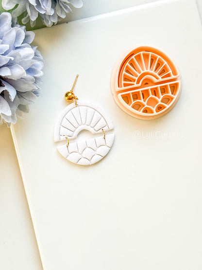Solenne Ray Polymer Clay Cutter: Split Sunray Design for Earrings