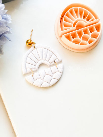 Solenne Ray Polymer Clay Cutter: Split Sunray Design for Earrings