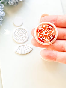 Sola Rae Polymer Clay Cutter: Geometric Tile Fan Design for Earrings