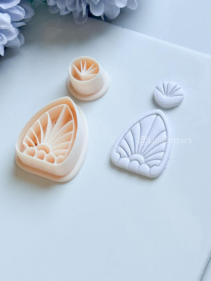 Nordis Mae Polymer Clay Cutter: Geometric Fan Ray Design for Earrings