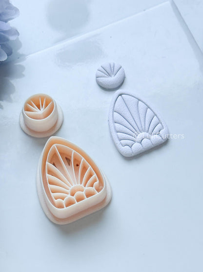 Nordis Mae Polymer Clay Cutter: Geometric Fan Ray Design for Earrings