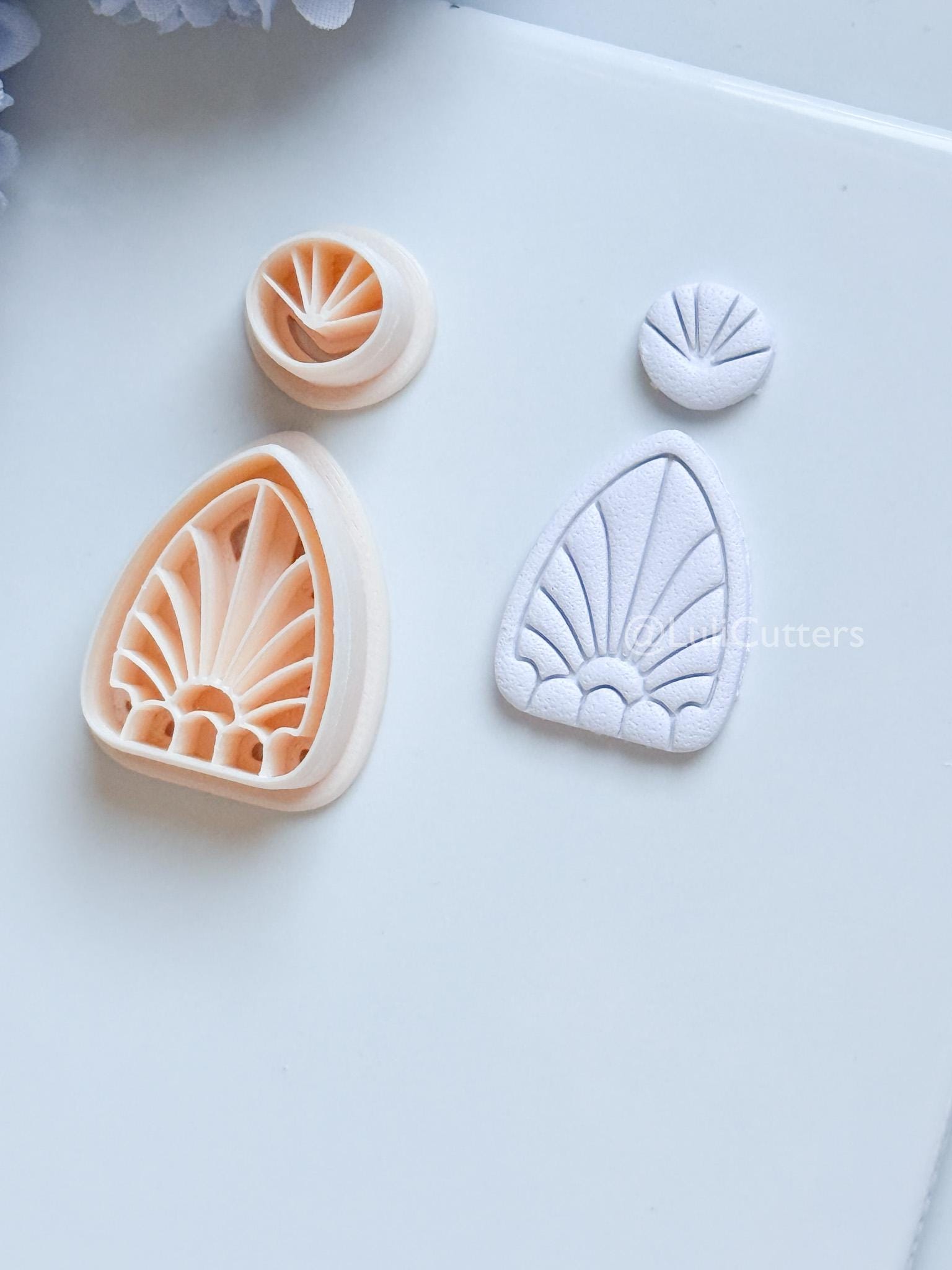 Nordis Mae Polymer Clay Cutter: Geometric Fan Ray Design for Earrings