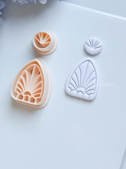 Nordis Mae Polymer Clay Cutter: Geometric Fan Ray Design for Earrings