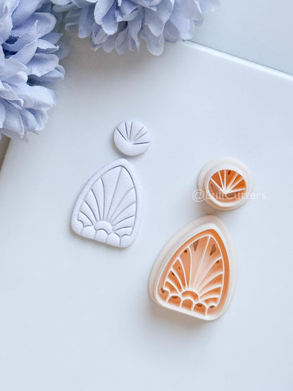 Nordis Mae Polymer Clay Cutter: Geometric Fan Ray Design for Earrings