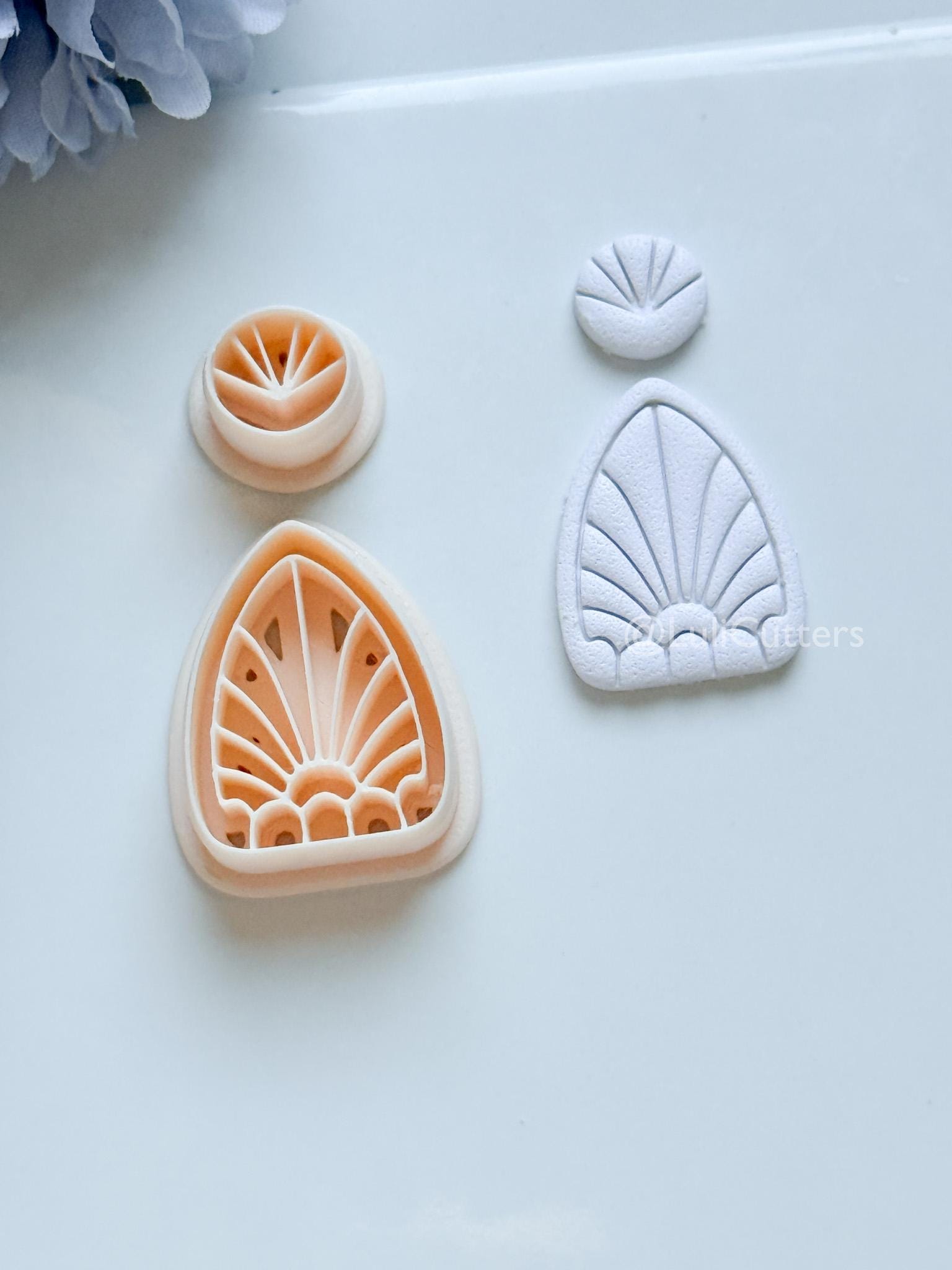 Nordis Mae Polymer Clay Cutter: Geometric Fan Ray Design for Earrings