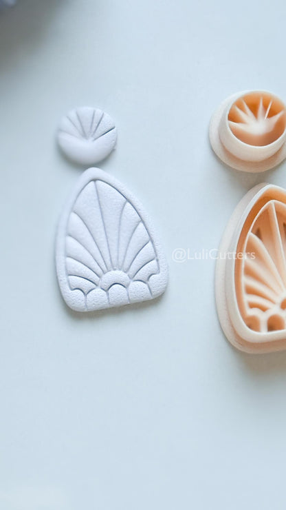 Nordis Mae Polymer Clay Cutter: Geometric Fan Ray Design for Earrings