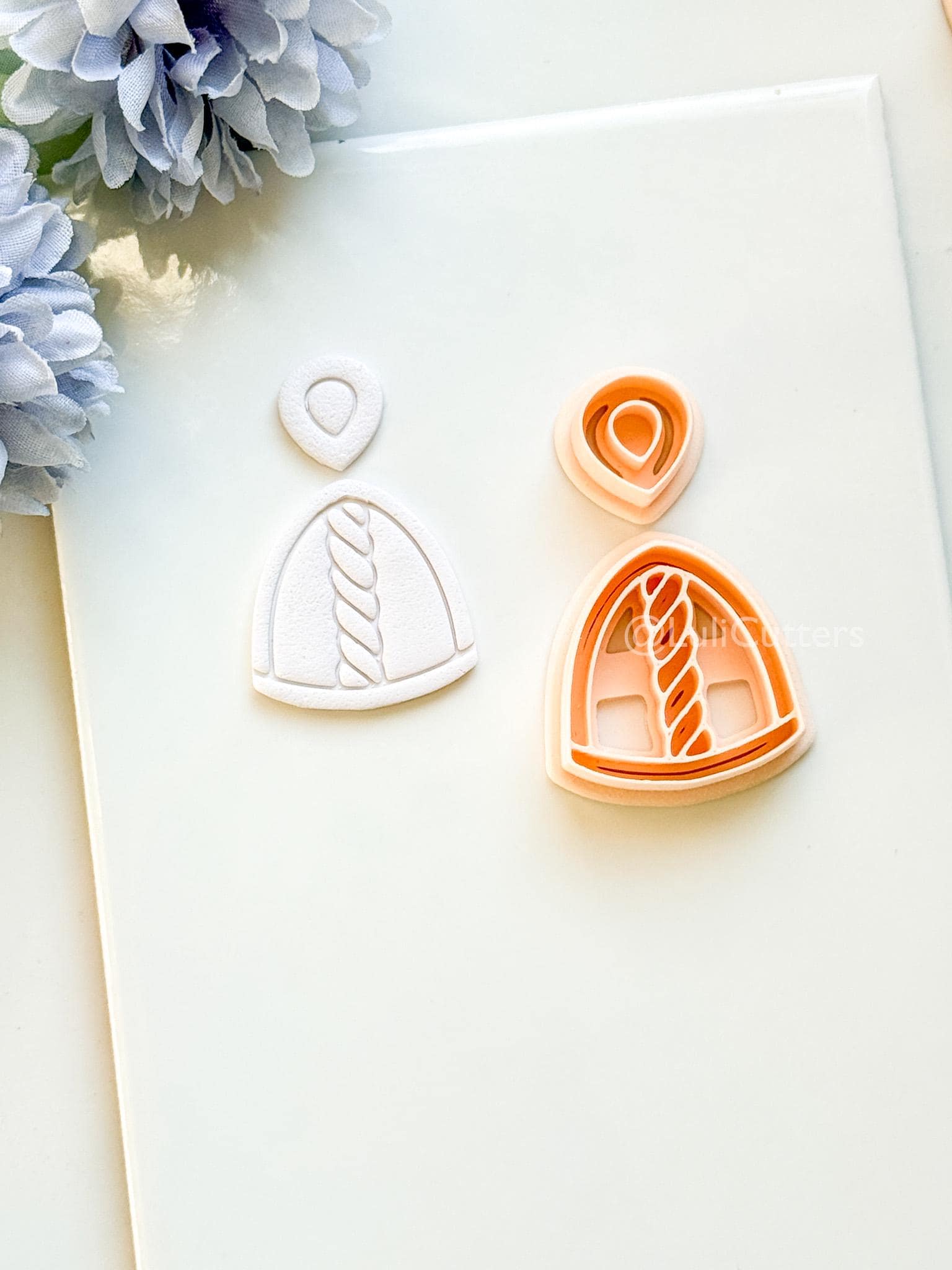 Loop Sol Polymer Clay Cutter: Twisted Arch Design for Earrings