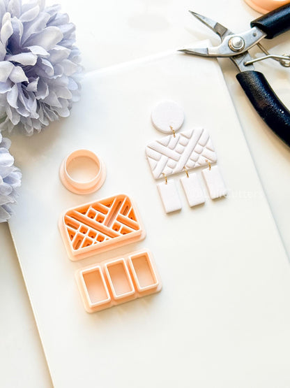 Linebound Polymer Clay Cutter: Geometric Linework Design for Earrings