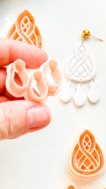 Coil Drop Polymer Clay Cutter: Intertwined Teardrop Design for Earrings