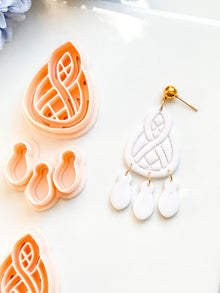 Coil Drop Polymer Clay Cutter: Intertwined Teardrop Design for Earrings