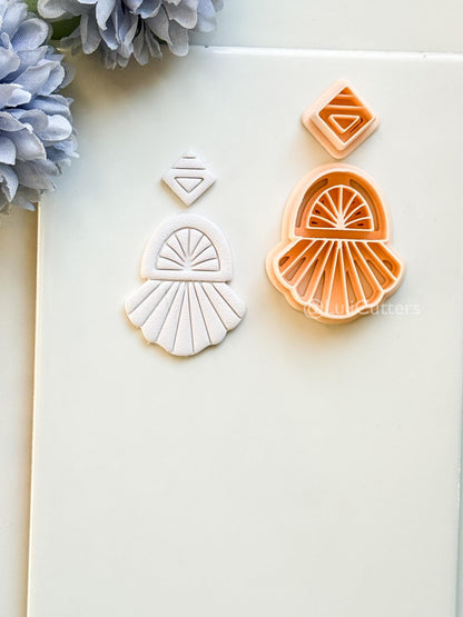Celia Fern Polymer Clay Cutter: Radiant Fan Design for Earrings