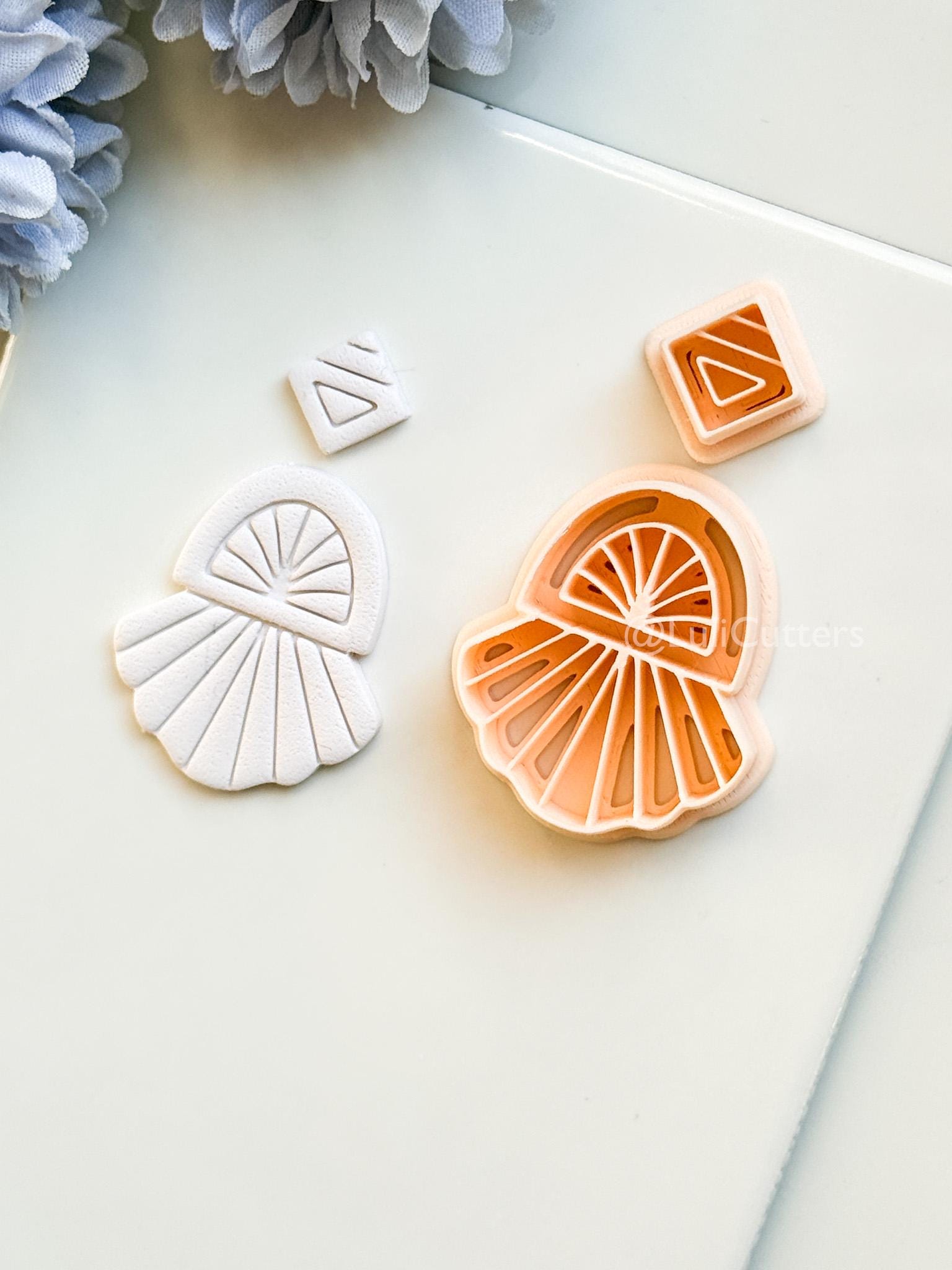 Celia Fern Polymer Clay Cutter: Radiant Fan Design for Earrings