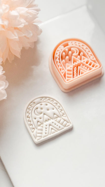 Sera View Clay Cutter: Arch Mountain & Moon Design