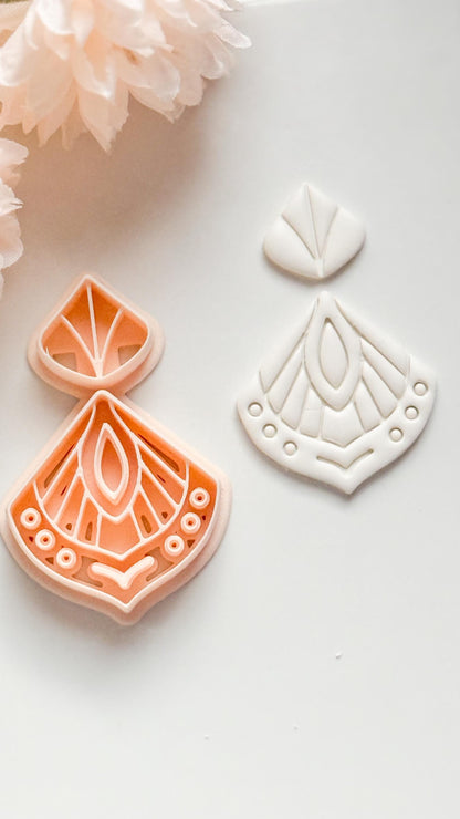 Dalina Fan Clay Cutter: Art Deco Polymer Clay Earring Shape