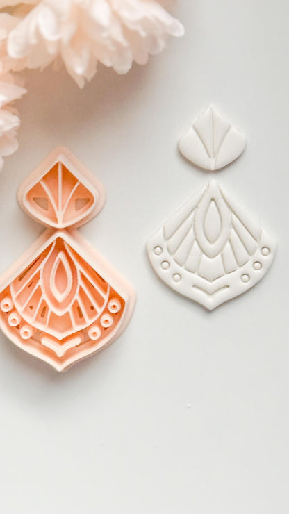 Dalina Fan Clay Cutter: Art Deco Polymer Clay Earring Shape