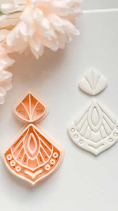 Dalina Fan Clay Cutter: Art Deco Polymer Clay Earring Shape