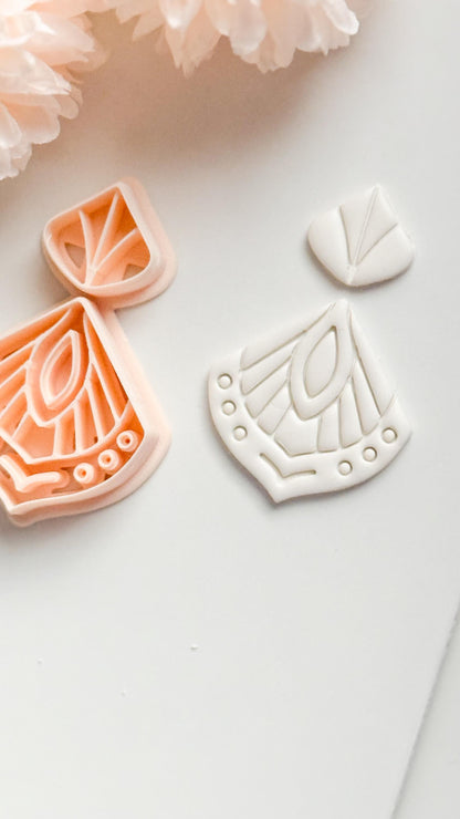 Dalina Fan Clay Cutter: Art Deco Polymer Clay Earring Shape