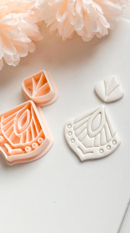 Dalina Fan Clay Cutter: Art Deco Polymer Clay Earring Shape
