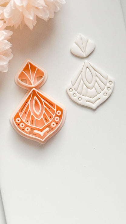 Dalina Fan Clay Cutter: Art Deco Polymer Clay Earring Shape