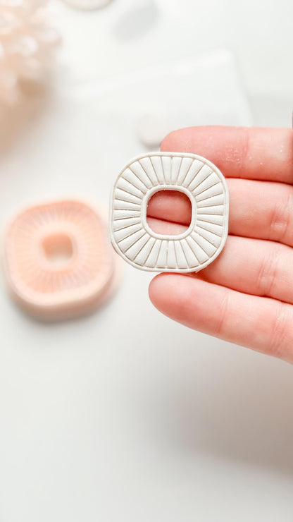 Sunray Square Clay Cutter: Radiating Line Detail for Earrings