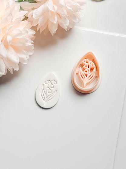 Honey Lilly Teardrop Clay Cutter: Lily of the Valley Botanical Detail