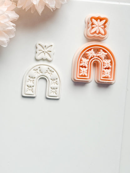 Fern Story Floral Arch Clay Cutter: U-Shape with Botanical Topper