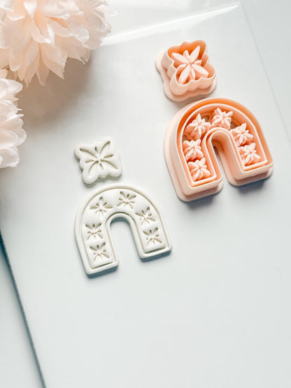 Fern Story Floral Arch Clay Cutter: U-Shape with Botanical Topper
