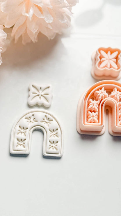 Fern Story Floral Arch Clay Cutter: U-Shape with Botanical Topper