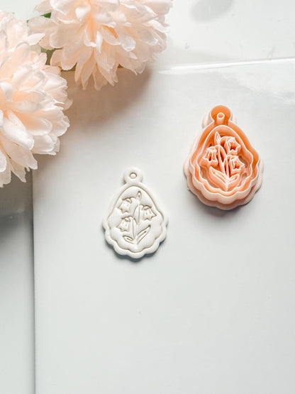 Mira Lilly Clay Cutter: Scalloped Lily of the Valley Pendant Shape