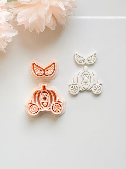 Fairy Tale Ride Clay Cutter Set: Pumpkin Carriage & Winged Accent