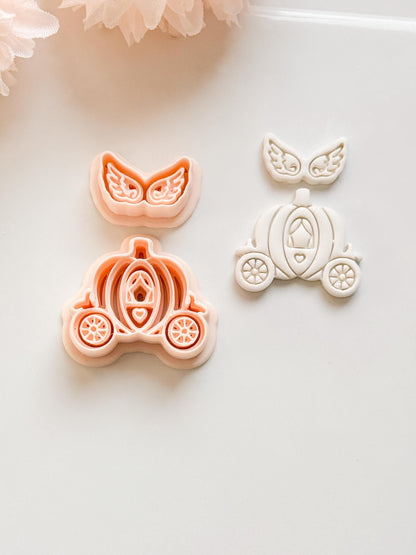 Fairy Tale Ride Clay Cutter Set: Pumpkin Carriage & Winged Accent
