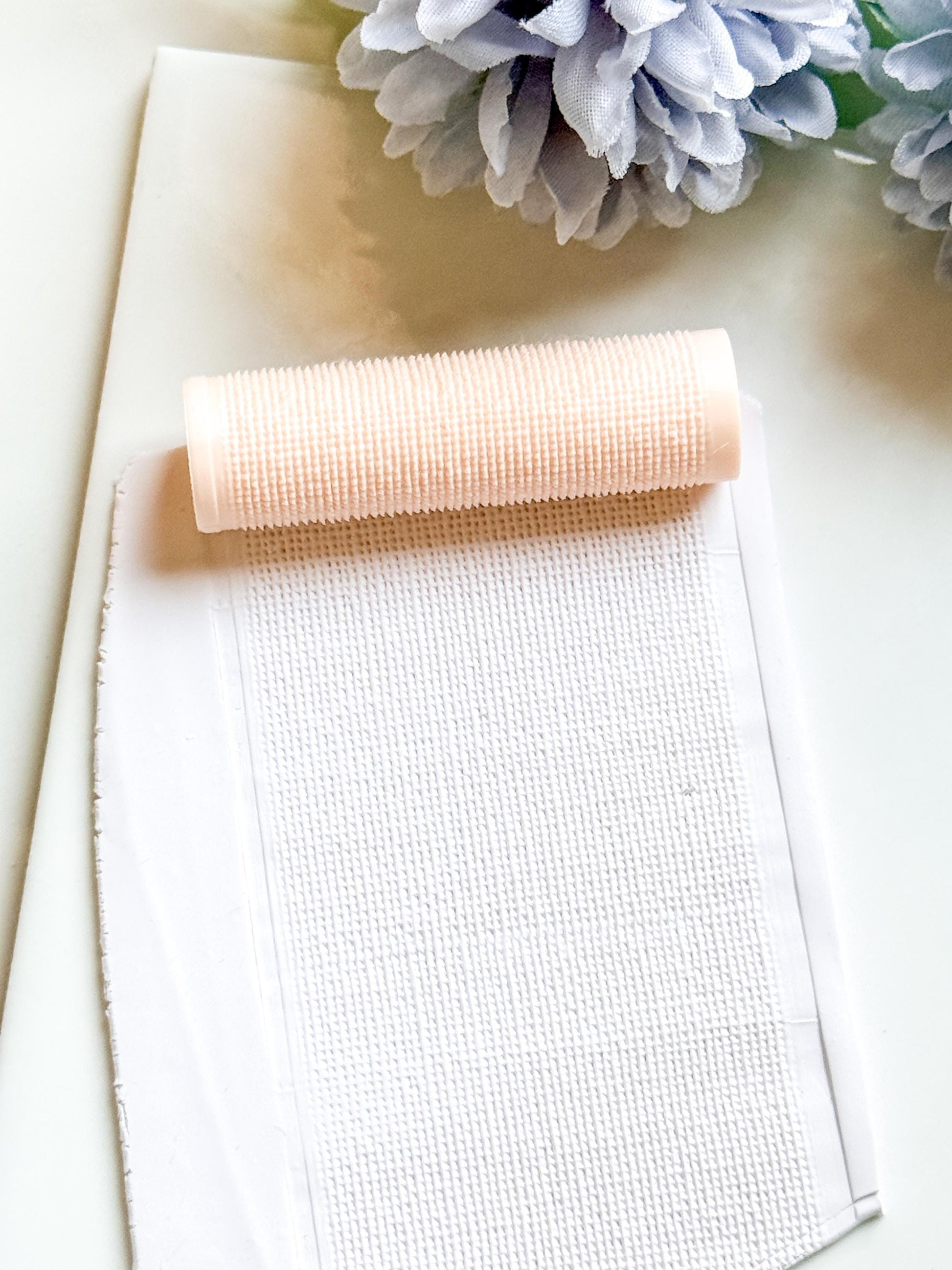 Fine Knit Embossing Roller – Linen Texture Roller for Polymer Clay
