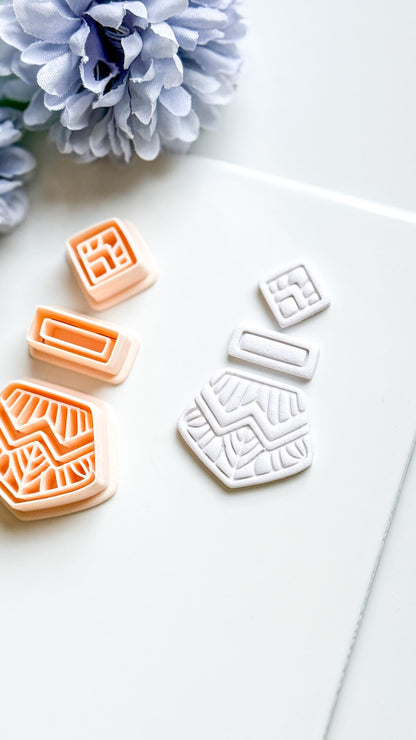 Anais Geometric Clay Cutter: Art Deco Polymer Clay Shape