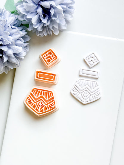 Anais Geometric Clay Cutter: Art Deco Polymer Clay Shape