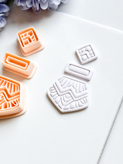 Anais Geometric Clay Cutter: Art Deco Polymer Clay Shape