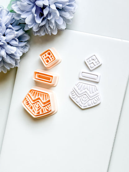Anais Geometric Clay Cutter: Art Deco Polymer Clay Shape
