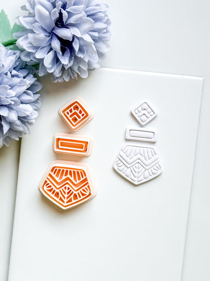 Anais Geometric Clay Cutter: Art Deco Polymer Clay Shape