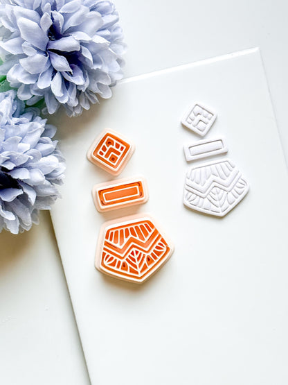 Anais Geometric Clay Cutter: Art Deco Polymer Clay Shape