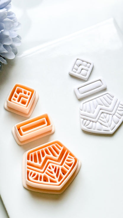 Anais Geometric Clay Cutter: Art Deco Polymer Clay Shape