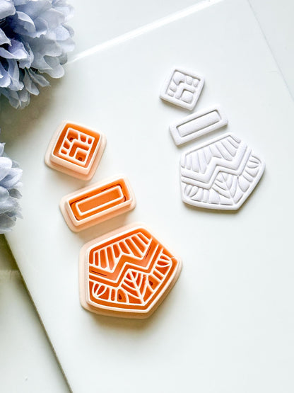 Anais Geometric Clay Cutter: Art Deco Polymer Clay Shape