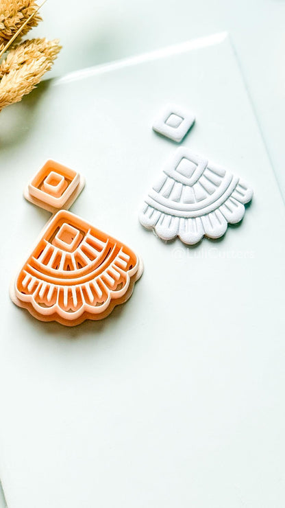 Odette Clay Cutter: Geometric Fan Polymer Clay Earring Shape