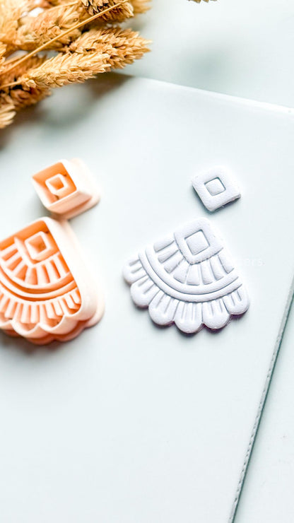Odette Clay Cutter: Geometric Fan Polymer Clay Earring Shape